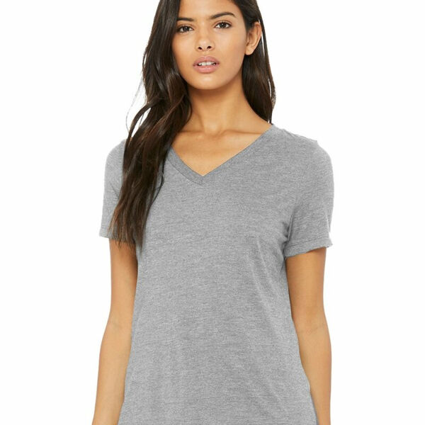 Women's Relaxed Heather CVC V-Neck Tee Thumbnail