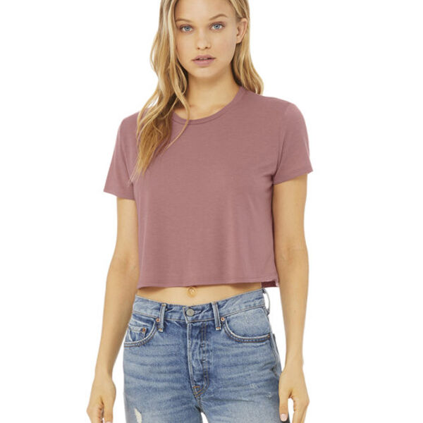 Ladies' Flowy Cropped T-Shirt Thumbnail