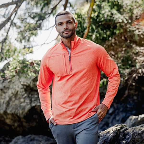 Cutter & Buck Adapt Eco Knit Heather Mens Quarter Zip Pullover Thumbnail