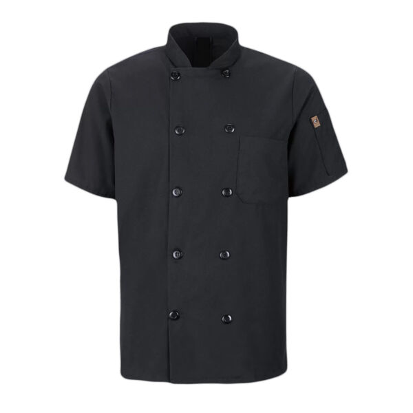 RED KAP® CHEF DESIGNS® SHORT SLEEVE CHEF COAT WITH OILBLOK + MIMIX™ Thumbnail