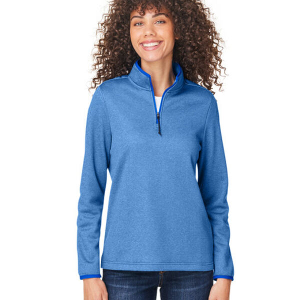 Ladies' Venture Heathered Stripe Quarter-Zip Thumbnail