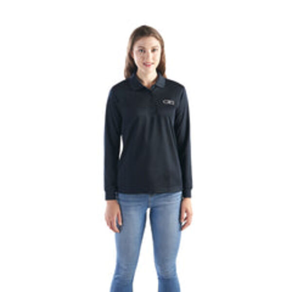 Ladies Long Sleeve Pique Mesh Polo Thumbnail