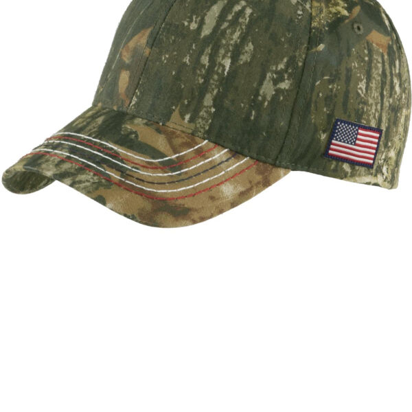 Americana Contrast Stitch Camouflage Cap Thumbnail