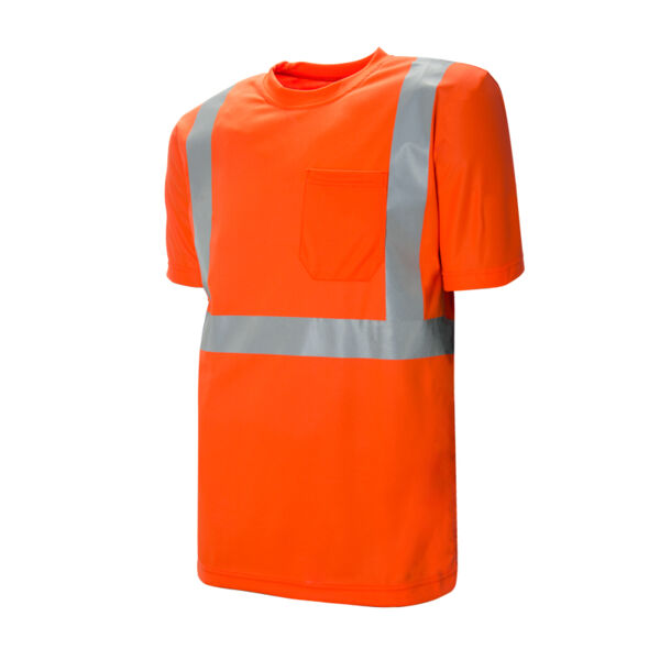 Short Sleeve Polyester Traffic T-Shirt, 2″ Reflective Silver Tape Thumbnail
