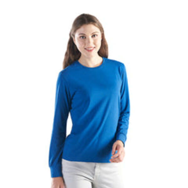 Ladies Long Sleeve Crew Neck Tee Thumbnail